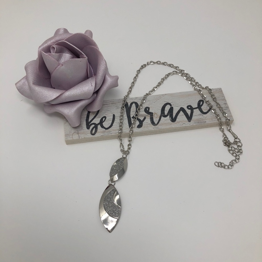 Swirl Pendant Silver Tone Necklace